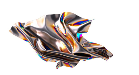 Poster - Metallic fabric with an iridescent sheen flowing gracefully