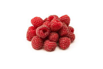 Sticker - Tasty fresh raspberry isolated on a white background. Top view.