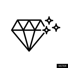 Aufkleber - sparkling diamond vector icon in line style design for website, app, ui, isolated on white backgroun