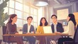 © Aekkachai - Diverse team having a discussion around a table in a modern office environment with natural light and large windows.
