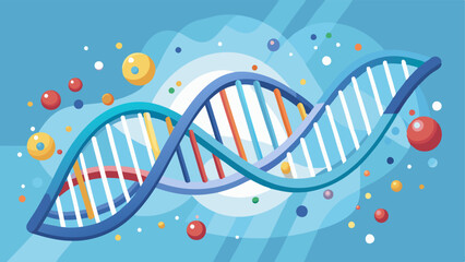 dna molecules structure on soft blue background. science and technology concept