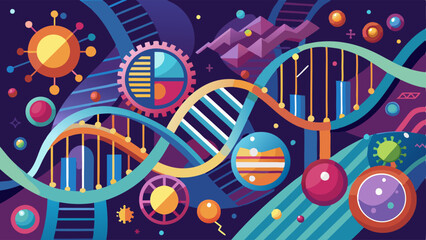 abstract dna molecules structure. science and technology background