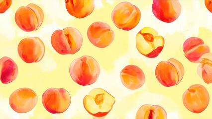 Wall Mural - Seamless pattern of apricot