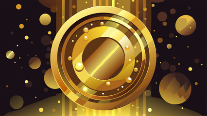 Wall Mural - Gold abstract circle bokeh background