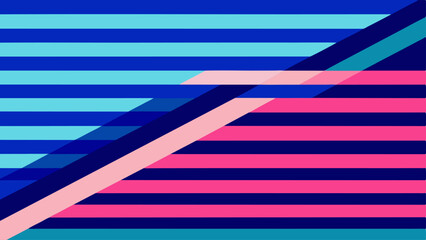 Wall Mural - Minimal abstract geometric background. Blue and pink stripes simple shape design