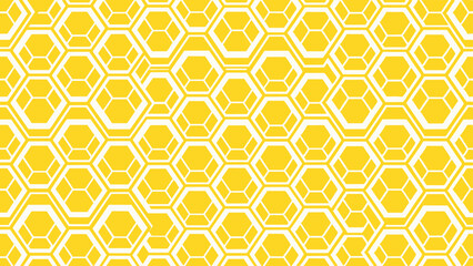 Seamless White abstract hexagon pattern background. Lines yellow