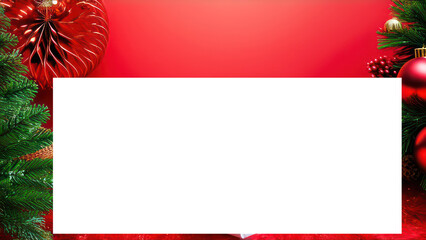 White sheet on an red christmas festive background