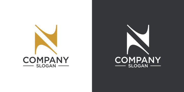 letter N abstract geometry logo vector design