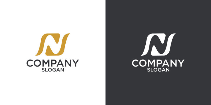 letter N abstract geometry logo vector design