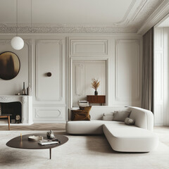 Wall Mural - Parisian apartment. Scandinavian interior design of modern living room, home.