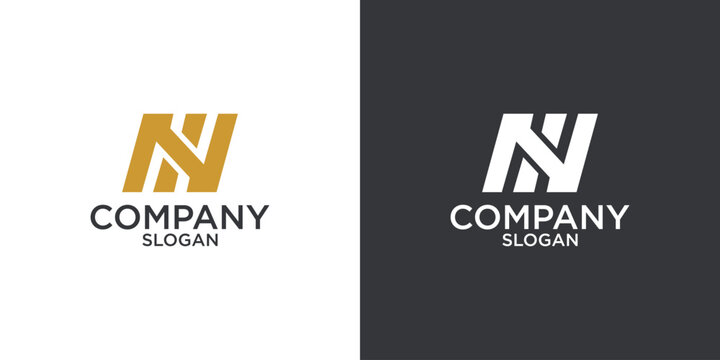 letter N abstract geometry logo vector design