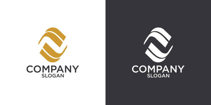 letter N abstract geometry logo vector design