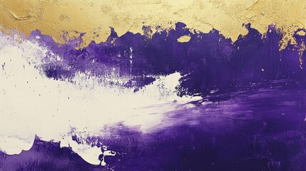 Canvas Print - Abstract Gold and Purple Art Piece