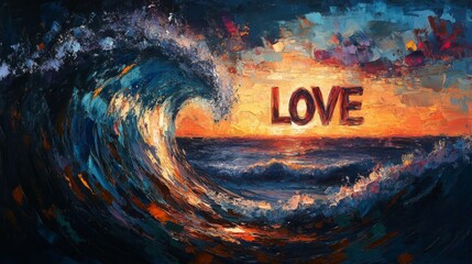 Canvas Print - Abstract Painting Love Wave