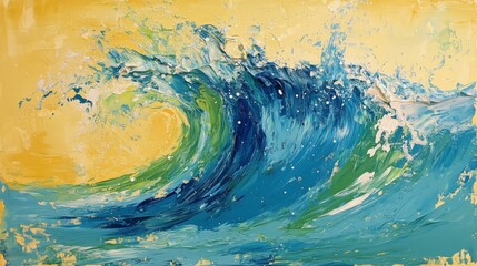 Sticker - Abstract Ocean Wave Painting