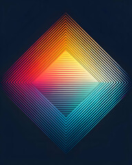 Poster - Spectrum Diamond: A Vibrant Geometric Abstract 