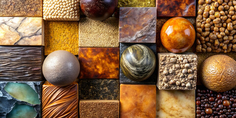 Poster - Textured Tapestry: A vibrant mosaic of diverse textures and colors, capturing the beauty of artistic expression and material exploration.