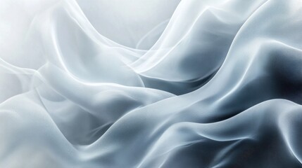 Poster - Abstract Flowing White Fabric