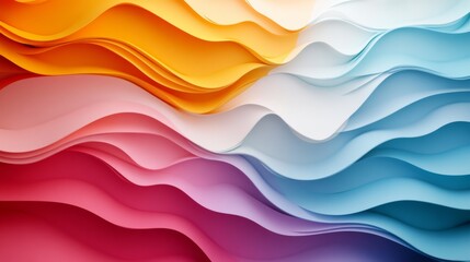 Poster - Colorful Abstract Paper Waves