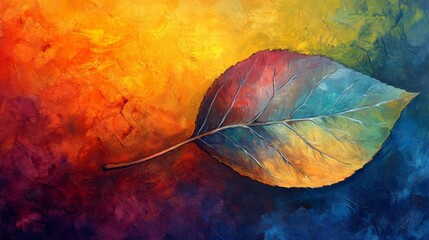 Poster - Colorful Leaf in Abstract Art