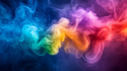 Wall Mural - Vibrant Rainbow Smoke Abstract