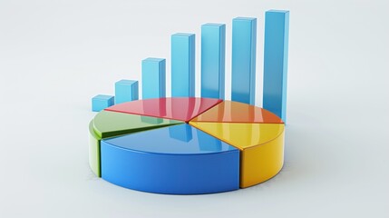 pie chart with a bar graph