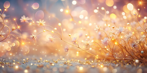 Wall Mural - enchanted meadow: a dreamy and ethereal landscape unfolds, where delicate white wildflowers sway gen