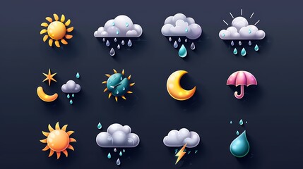 set of vectors about weather icons