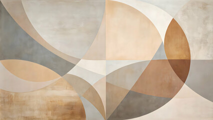 Poster - Whispering Earth Tones: Abstract watercolor circles in soft, earthy hues create a calming and sophisticated background.