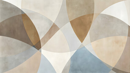 Poster - abstract geometry in earthy tones: a minimalist design featuring overlapping translucent shapes in a