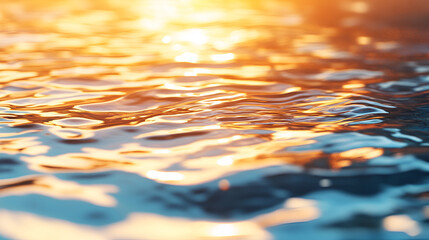 Wall Mural - Abstract Water Background with Warm Sunset Light - Perfect for Website or Design Project