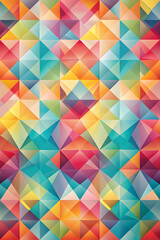 Poster - Kaleidoscope of Geometry: A vibrant, seamless pattern of geometric shapes, bursting with color and energy. 