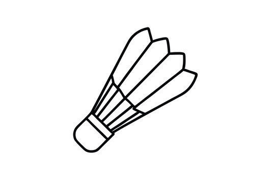 Badminton shuttlecock line art vector illustration