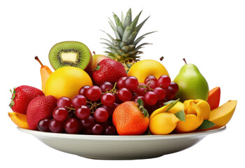 Sticker - PNG Fruit bowl strawberry pineapple plant.