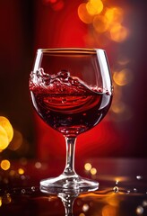 captivating close wine glass showcasing elegant liquid movement reflections, aerate, aroma, background, beverage, blend, bottle, bouquet, celebrate