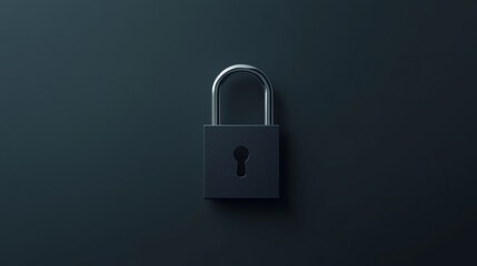 Aufkleber - Minimalist black padlock on a dark background representing security and privacy. Concept of simplicity in digital security.