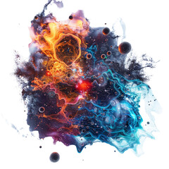 Wall Mural - Cosmic Dance of Fire and Ice