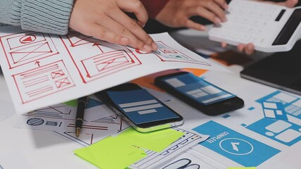 The designer team is designing the uxui system to make the uxui system work well on new phones and support system updates. Website development concept UI UX front end designer