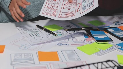 The designer team is designing the uxui system to make the uxui system work well on new phones and support system updates. Website development concept UI UX front end designer
