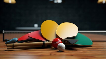 A photo of a collection of table tennis paddles