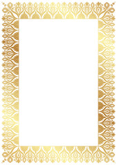 Wall Mural - vintage gold border. Border frame with royalty ornaments on white background.