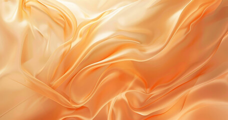 Wall Mural - A bright orange background with a wavy line