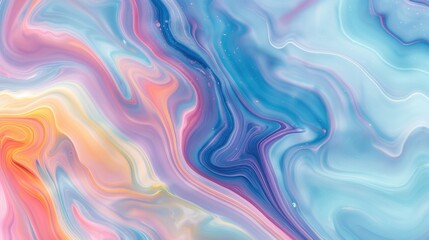 Fototapete - Bright swirls of blue, pink, and orange blend harmoniously, creating a vibrant abstract formation that captures the essence of modern artistic expression