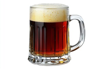 Glass Mug of Dark Beer with Foam