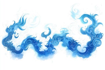 Wall Mural - Abstract Blue Swirling Smoke Design