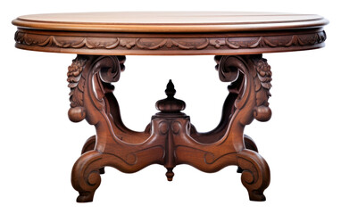 Poster - PNG Carved antique table furniture white background architecture.