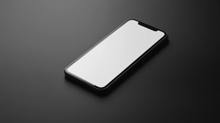 Wall Mural - Close-up of a phone on a simple surface with a blank screen and no distractions in the background