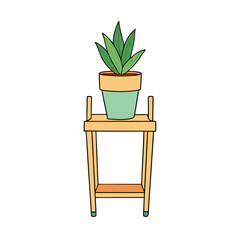 Vector color Art of a Plant Stand