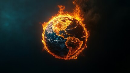 Aufkleber - Fiery Earth illustrating severe global warming