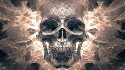 Canvas Print - A Skull Emerges from a Swirling, Smoky Abyss